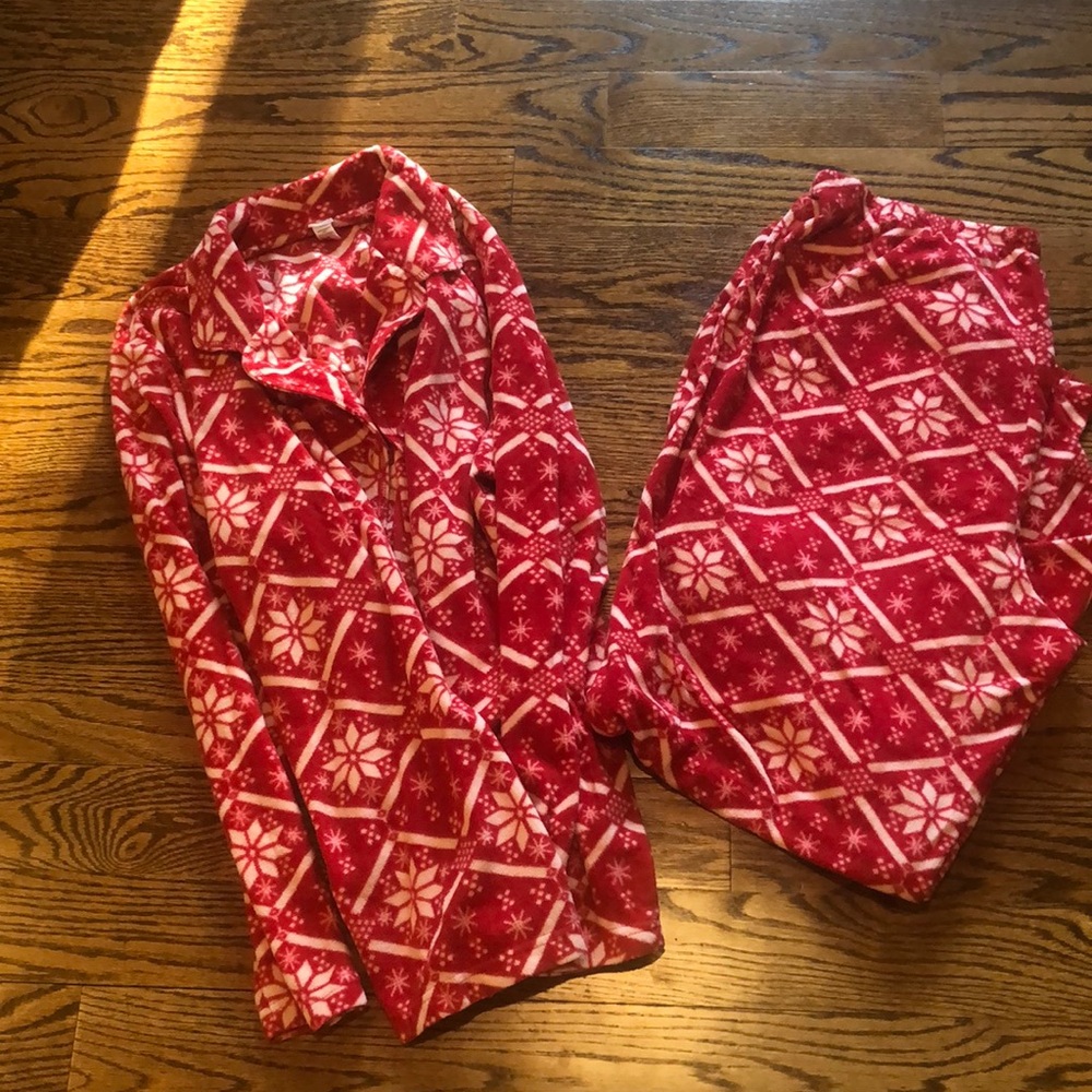 1X Red White Winter Pajamas